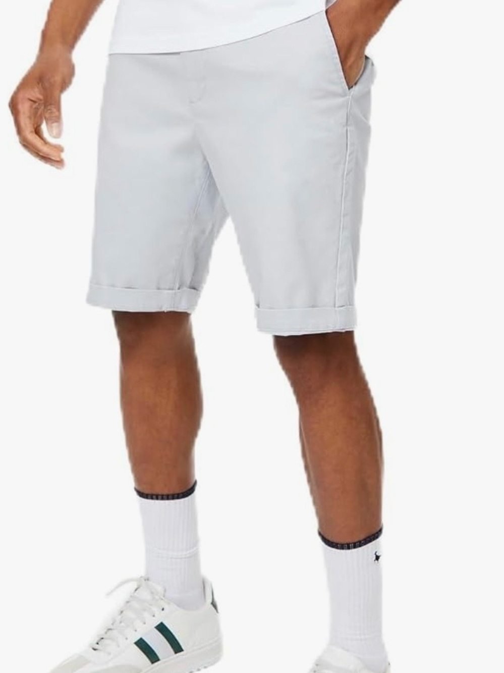 Jack Wills Mens Slim Chino Shorts Light Blue Grey Cotton 32